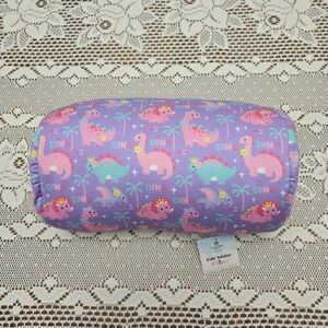 NWT Kids Purple Pink Blue Dinosaur Beaded Bolster Pillow Comfort Bay Dino Travel